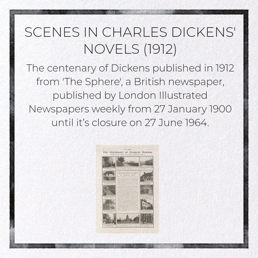 SCENES IN CHARLES DICKENS' NOVELS (1912): Photo Greeting Card