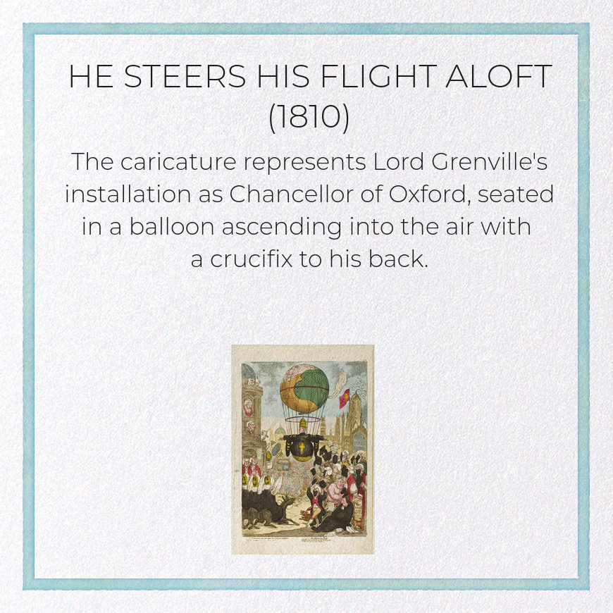 HE STEERS HIS FLIGHT ALOFT (1810): Painting Greeting Card