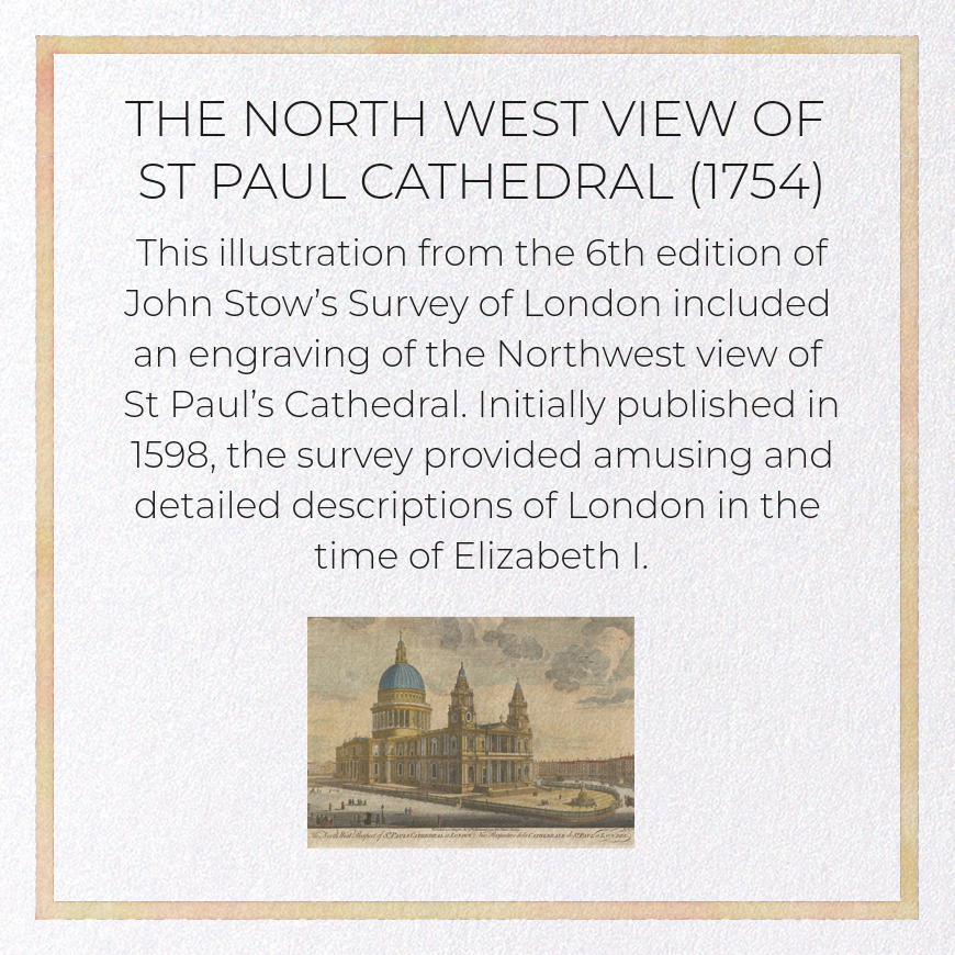 THE NORTH WEST VIEW OF ST PAUL CATHEDRAL (1754): Painting Greeting Card