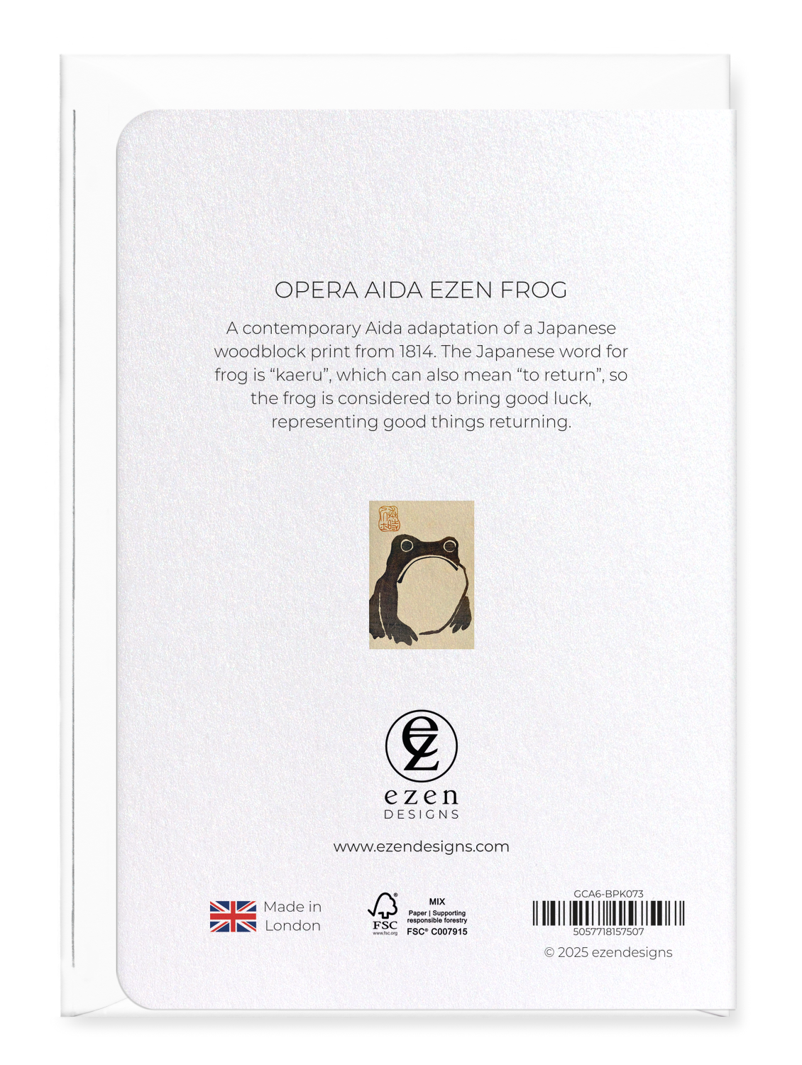 Ezen Designs - Opera Aida Ezen Frog - Greeting Card - Back