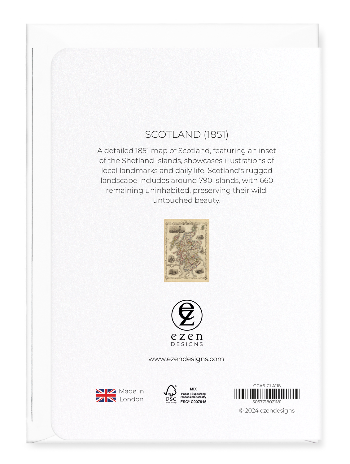 Ezen Designs - Scotland (1851) - Greeting Card - Back