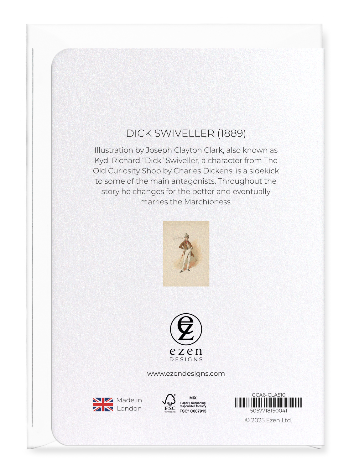 Ezen Designs - DICK SWIVELLER (1889) - Greeting Card - Back