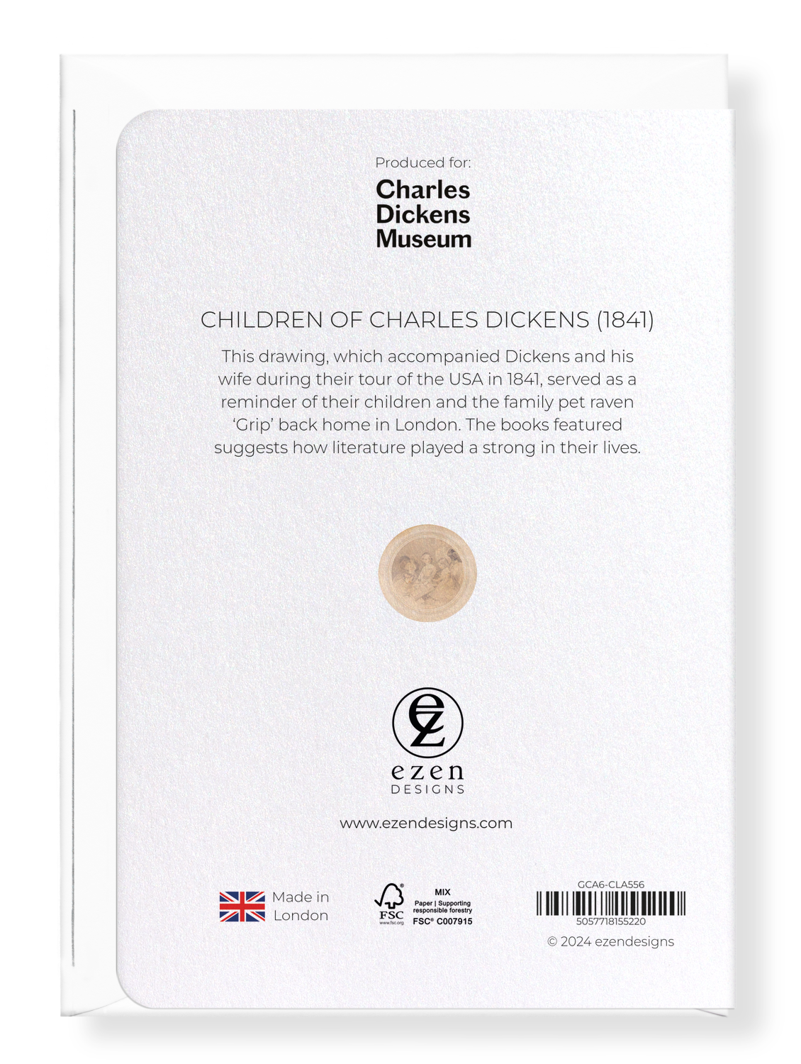 Ezen Designs - Children of Charles Dickens (1841) - Greeting Card - Back