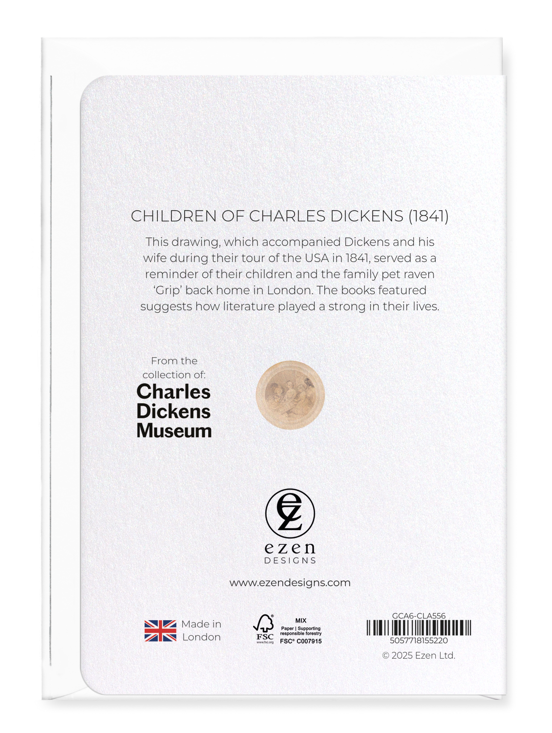 Ezen Designs - Children of Charles Dickens (1841) - Greeting Card - Back