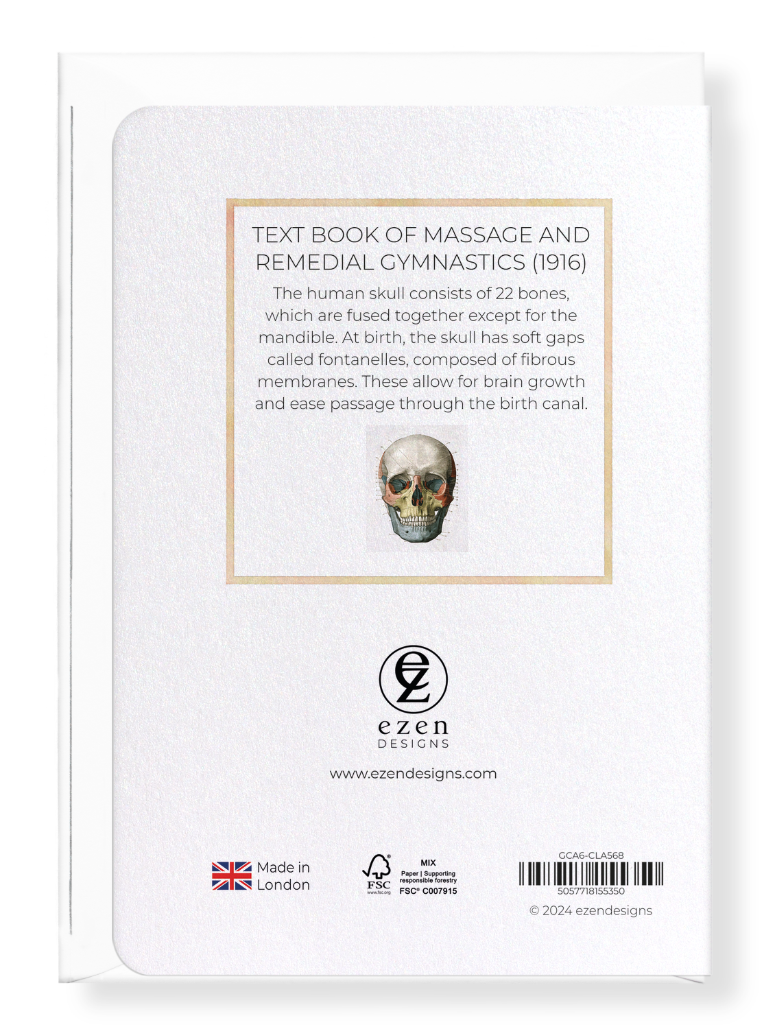 Ezen Designs - Text book of massage and remedial gymnastics (1916) - Greeting Card - Back