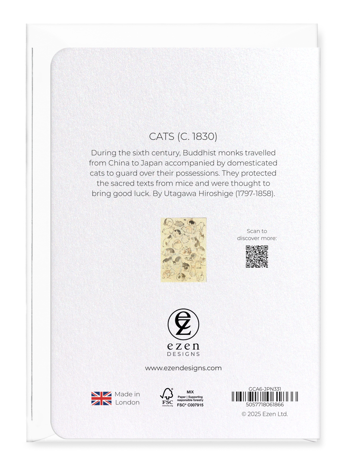 Ezen Designs - Cats (c. 1830) - Greeting Card - Back