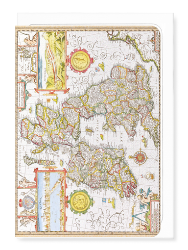 Ezen Designs - Great Britain and Ireland BY JOHN SPEED (C.1611) - Greeting Card - Front