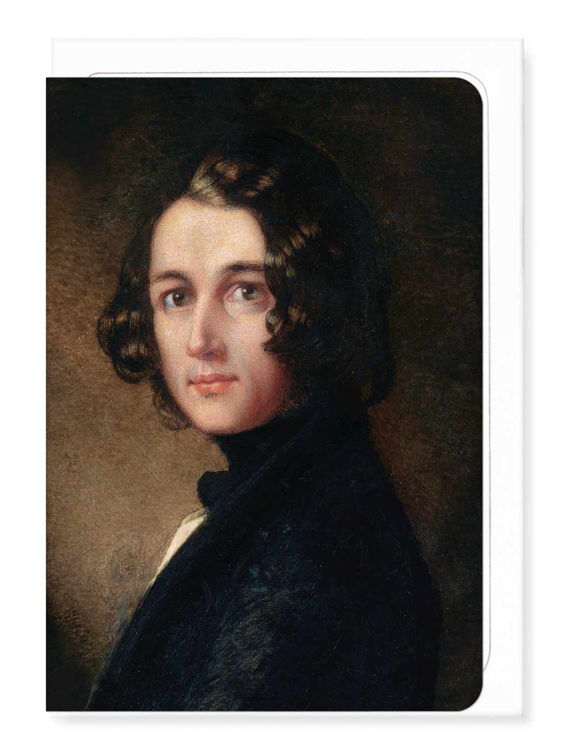 Ezen Designs - Charles Dickens Portrait by Margaret Gillies (1843) - Greeting Card - Front