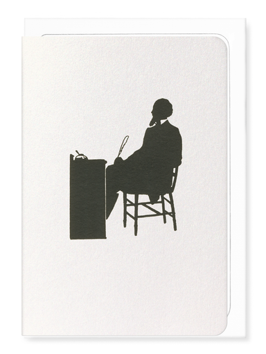 Ezen Designs - Silhouette of Charles Dickens (C.1928) - Greeting Card - Front