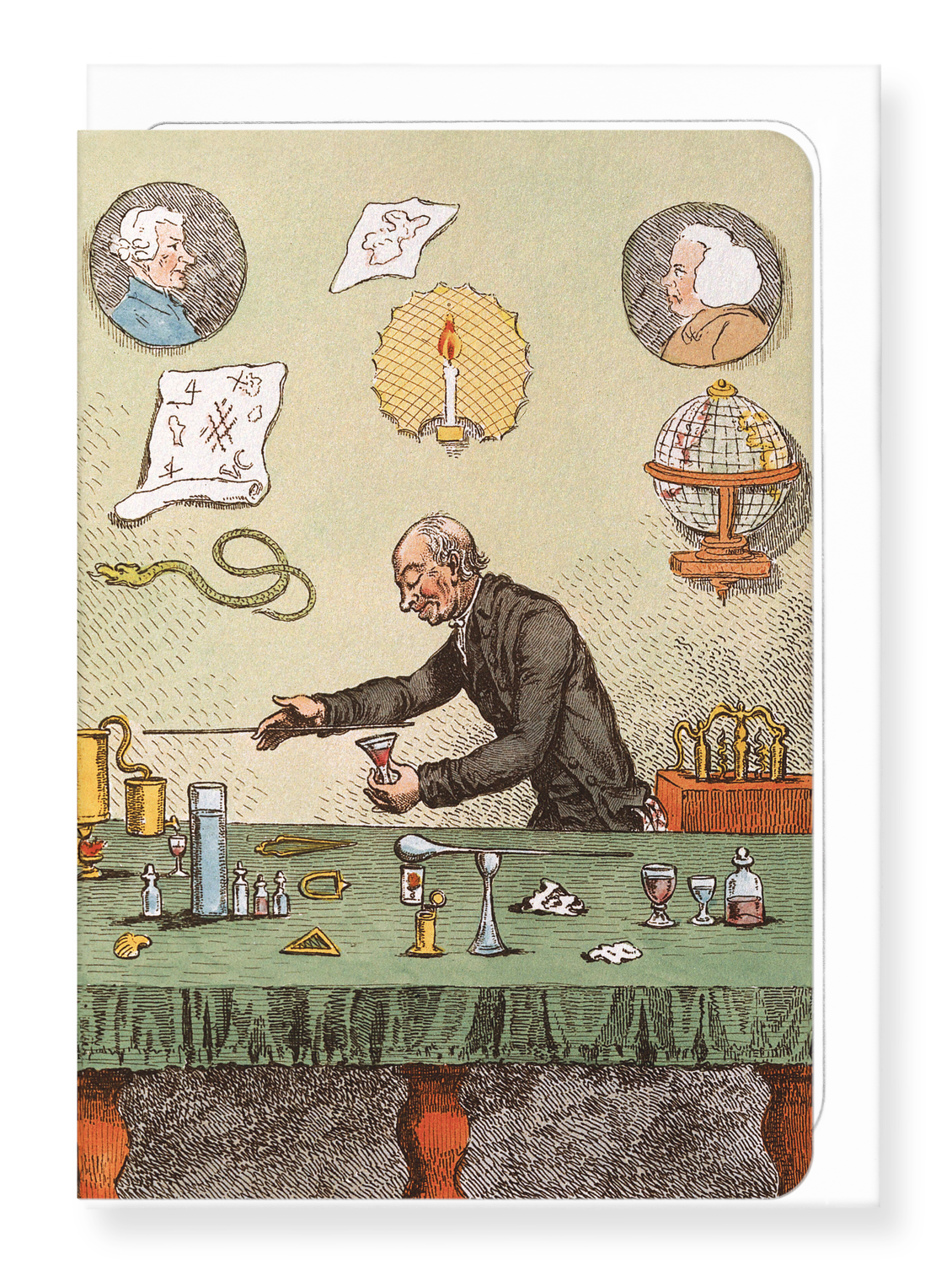 Ezen Designs - Performing scientific experiments (1796) - Greeting Card - Front