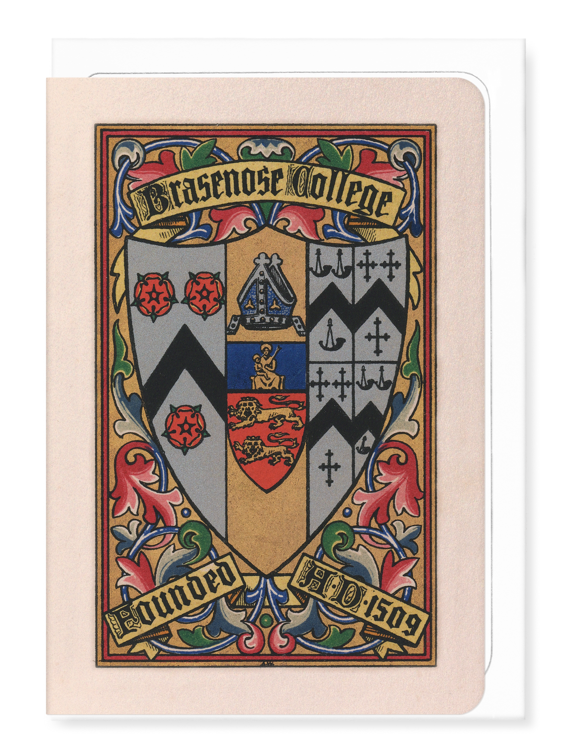 Ezen Designs - Brasenose College Crest - Greeting Card - Front