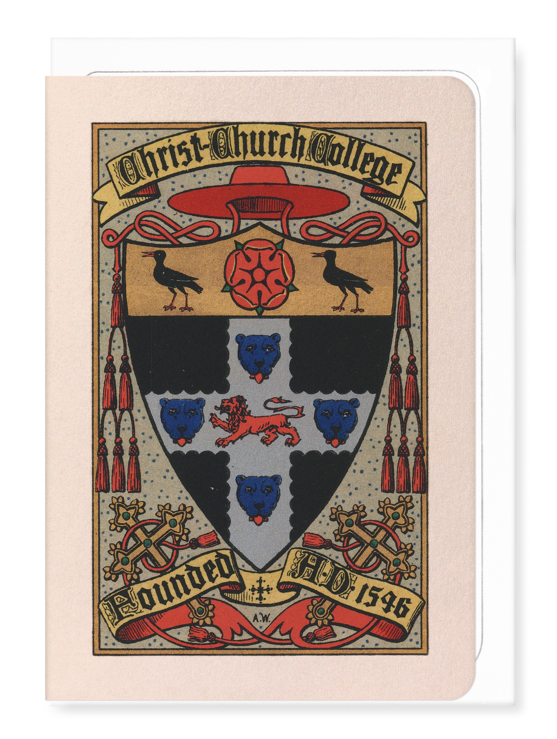 Ezen Designs - Christ Church College Crest - Greeting Card - Front