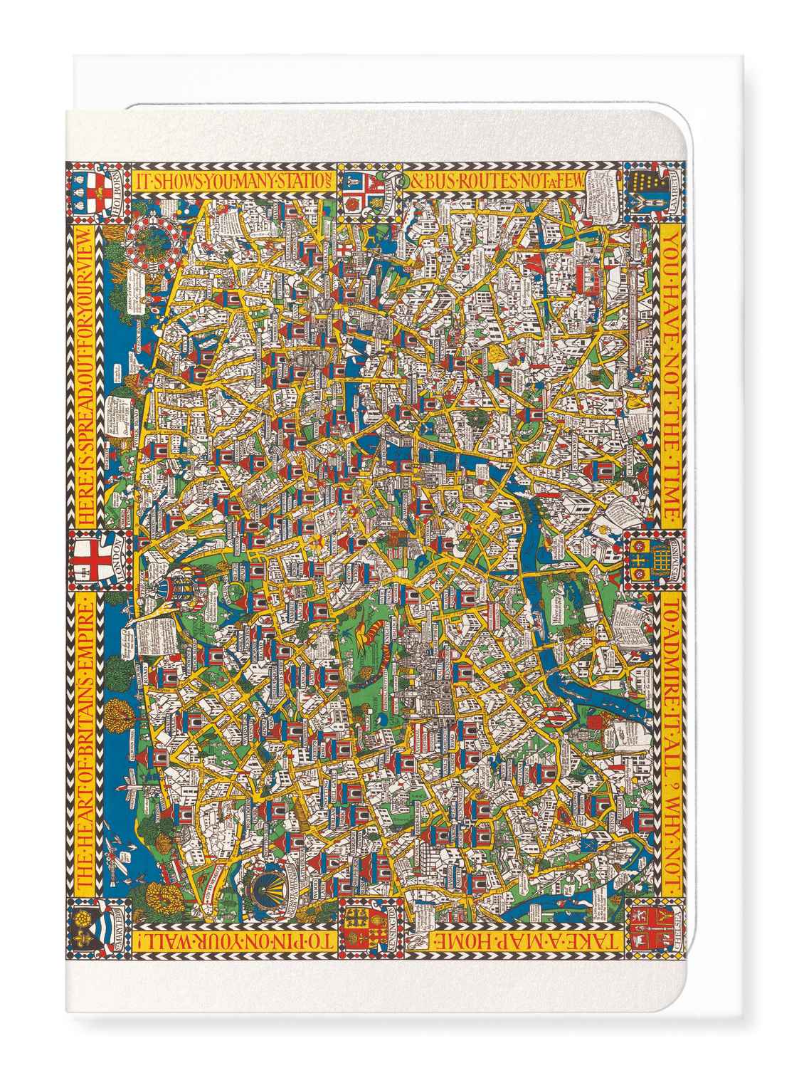 Ezen Designs - Wonderground map of London Town (1914) - Greeting Card - Front