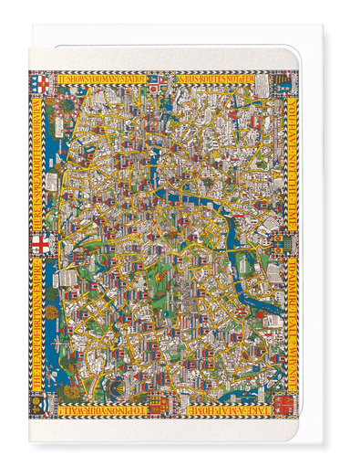 Ezen Designs - Wonderground map of London Town (1914) - Greeting Card - Front