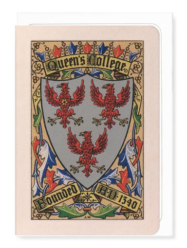 Ezen Designs - Queen's College Crest - Greeting Card - Front