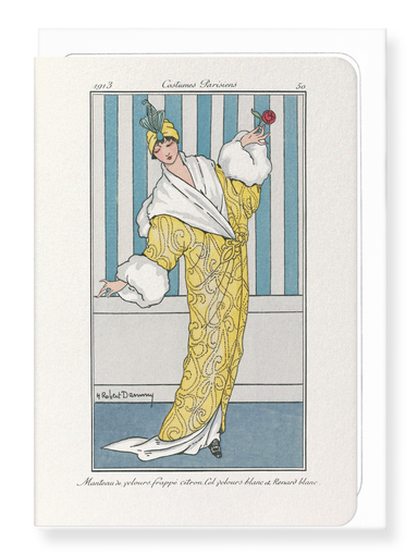 Ezen Designs - Manteau de Velours Frappé Citron (1913) - Greeting Card - Front