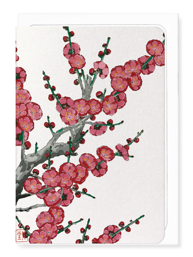 Ezen Designs - Red plum blossom (1953) - Greeting Card - Front