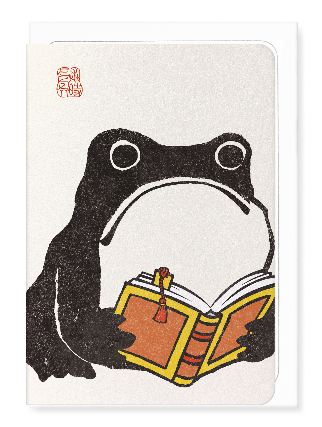 Ezen Designs - Book Reading Ezen Frog - Greeting Card - Front