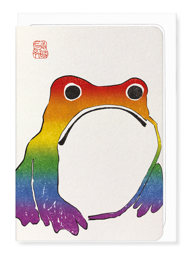 Ezen Designs - Rainbow Ezen Frog - Greeting Card - Front