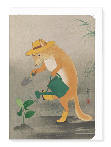 Ezen Designs - Gardener fox - Greeting Card - Front