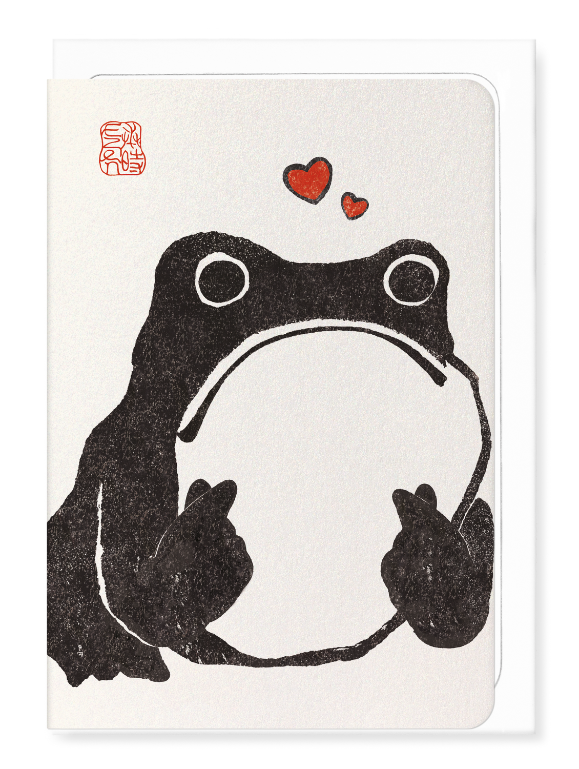 Ezen Designs - Korean Finger Heart Ezen Frog - Greeting Card - Front