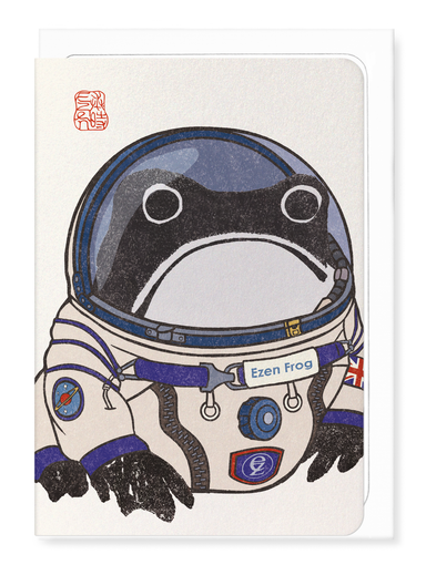 Ezen Designs - Astronaut Ezen frog - Greeting Card - Front