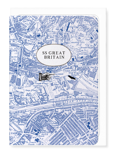 Ezen Designs - Map of SS Great Britain - Greeting Card - Front