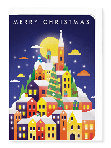 Ezen Designs - Christmas snow city - Greeting Card - Front