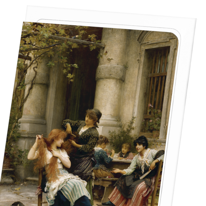 AN AL FRESCO TOILETTE (1889): Painting Greeting Card