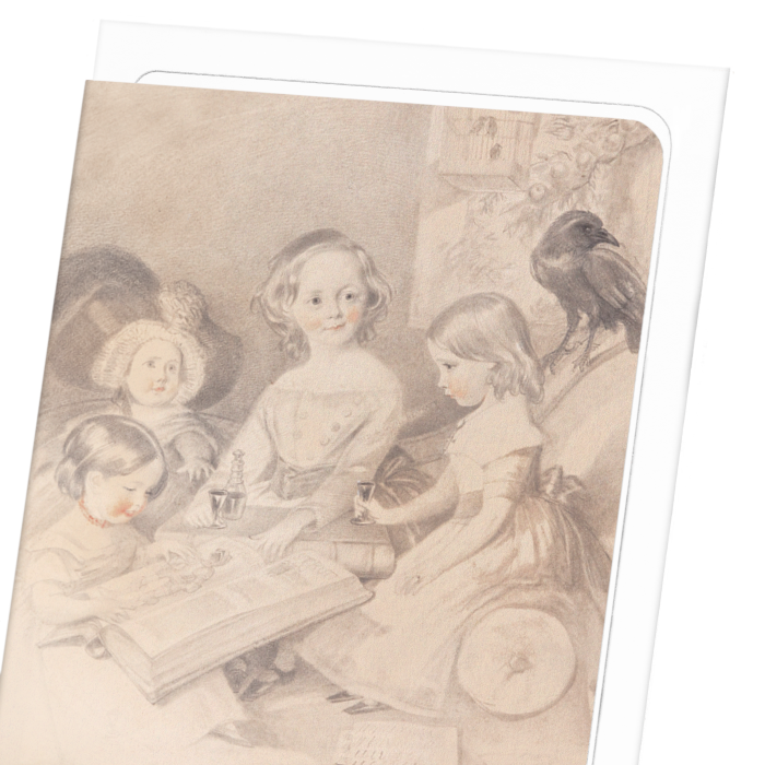 CHILDREN OF CHARLES DICKENS (1841): Painting Greeting Card