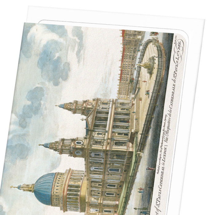 THE NORTH WEST VIEW OF ST PAUL CATHEDRAL (1754): Painting Greeting Card