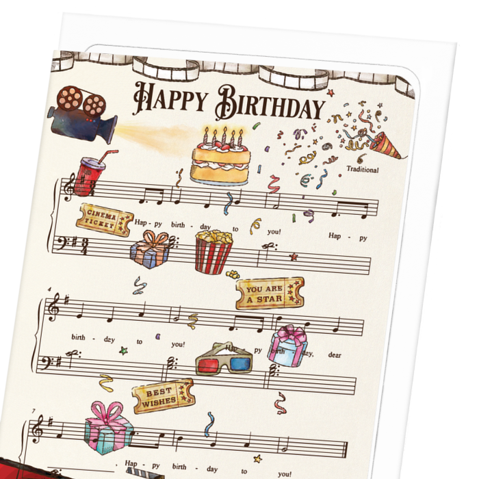 CINEMA BIRTHDAY MUSIC SCORE: Victorian Greeting Card