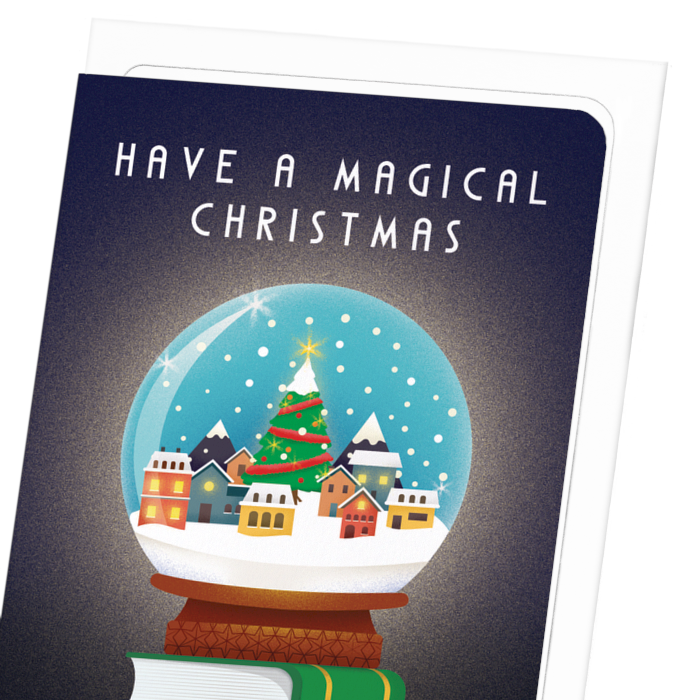 MAGICAL CHRISTMAS GLOBE: Modern deco Greeting Card