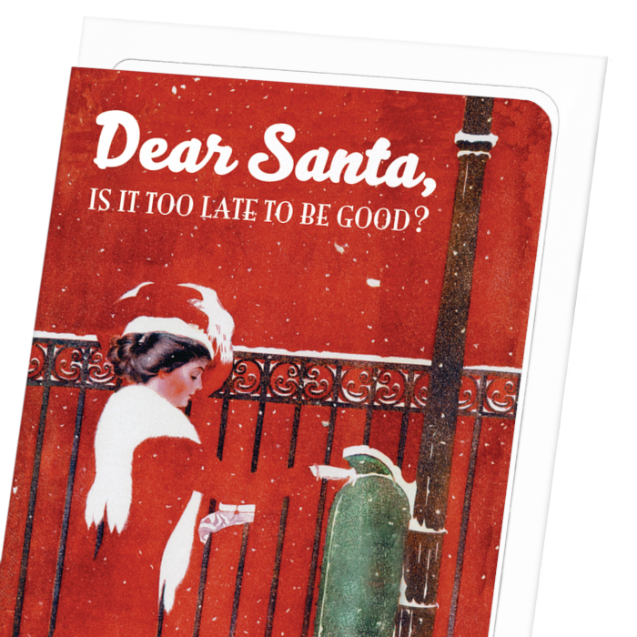 DEAR SANTA - TOO LATE?: Vintage Greeting Card