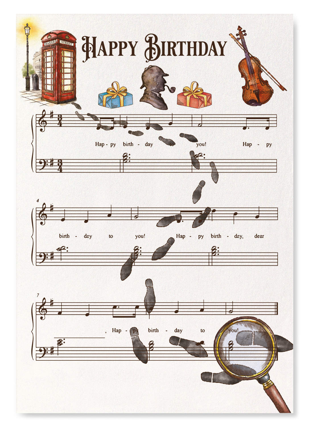 SHERLOCK HOLMES BIRTHDAY: Bespoke Art Print