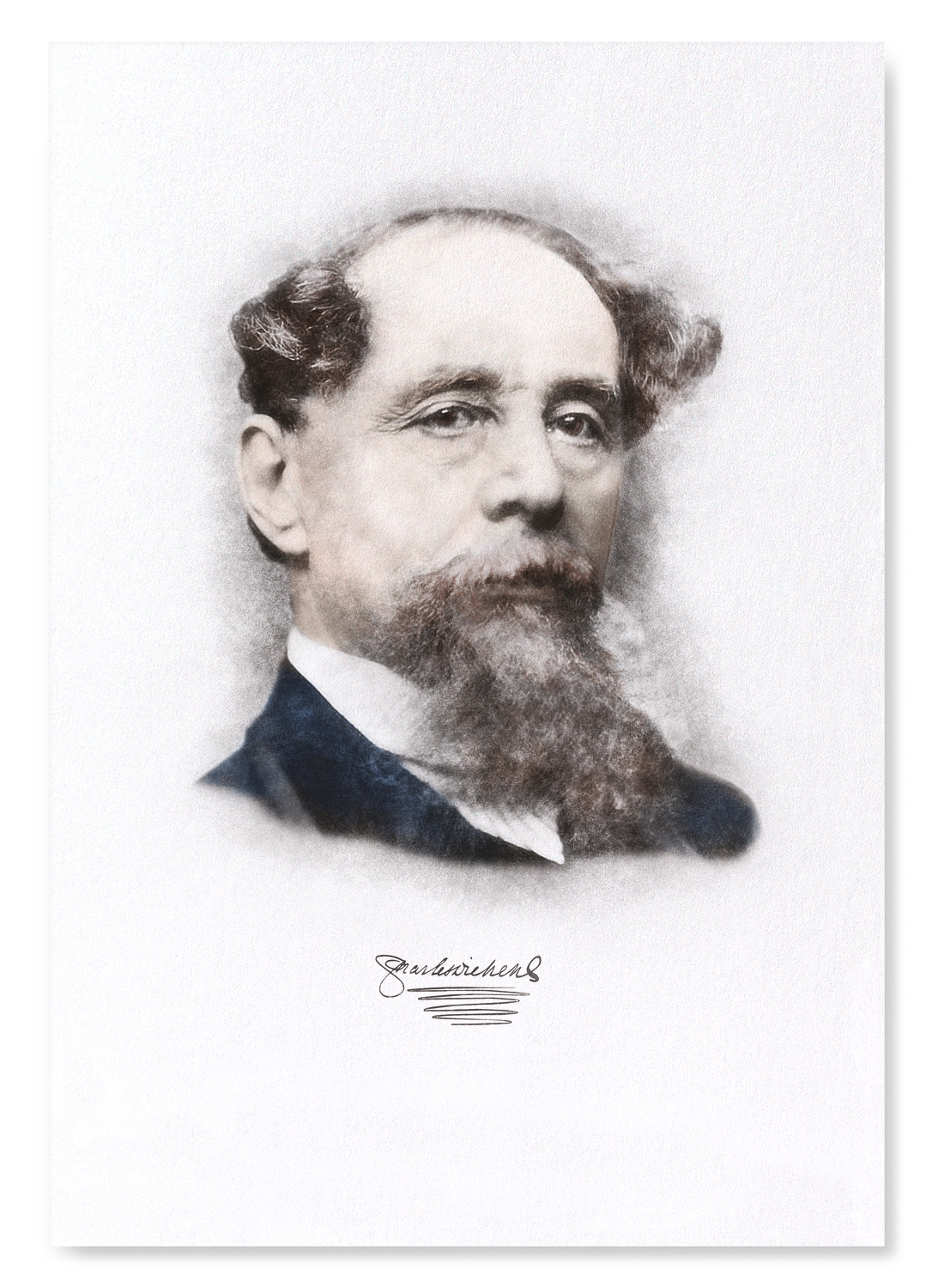 PORTRAIT OF DICKENS: Charcoal Art Print