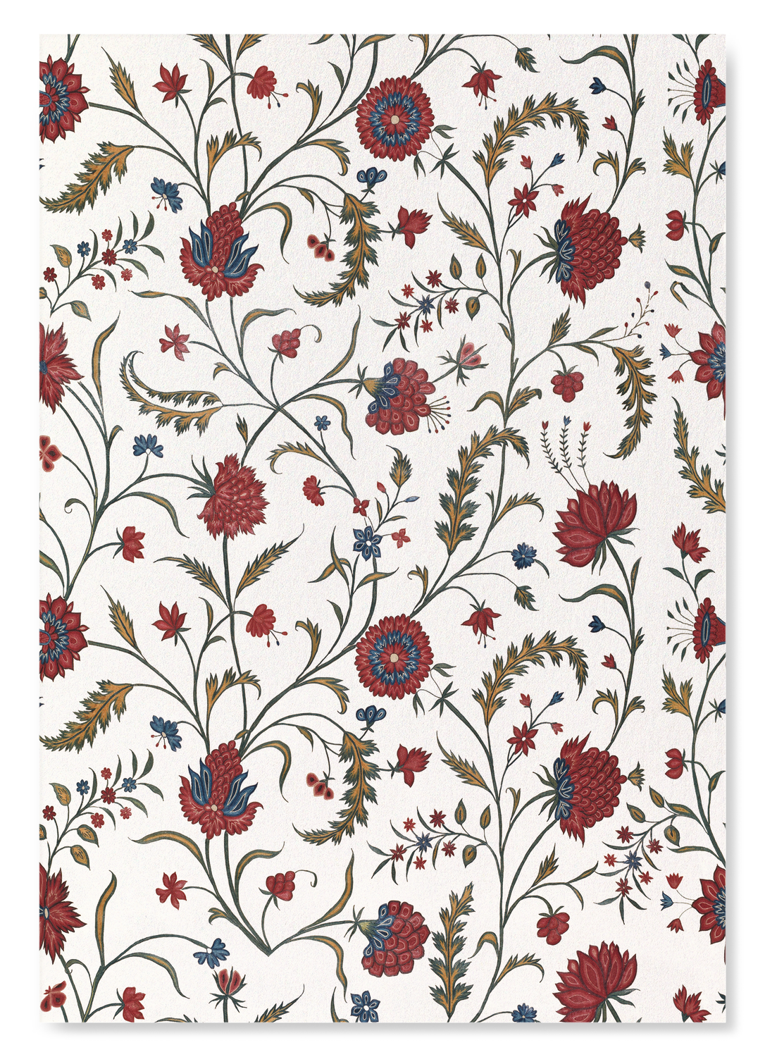 RED FLORAL EMBROIDERY (18TH C.): Pattern Art Print