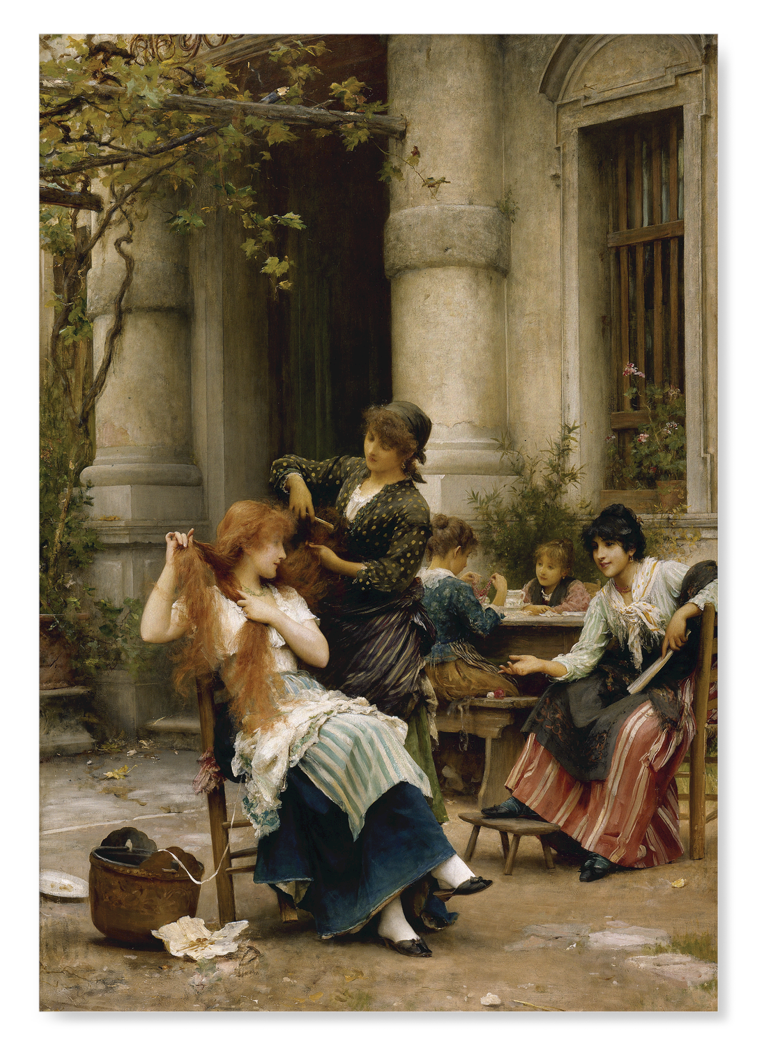 AN AL FRESCO TOILETTE (1889): Painting Art Print