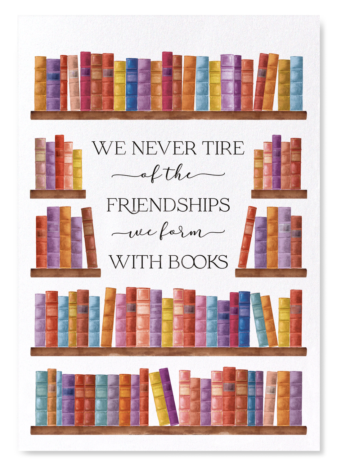 FRIENDSHIP WITH BOOKS: Watercolour Art Print