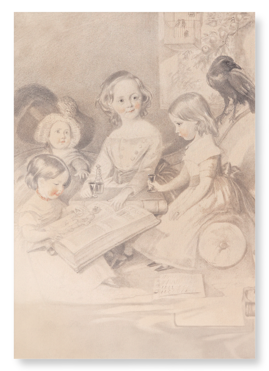 CHILDREN OF CHARLES DICKENS (1841): Painting Art Print