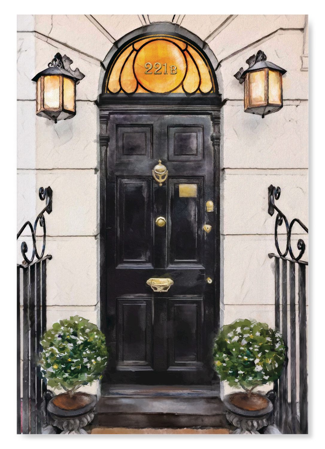 FRONT DOOR OF 221B BAKER STREET: Watercolour Art Print