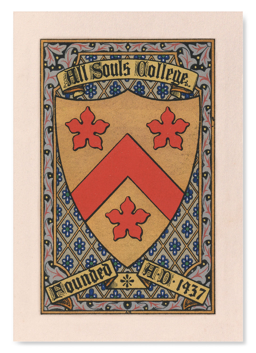 ALL SOULS COLLEGE CREST: Painting Art Print