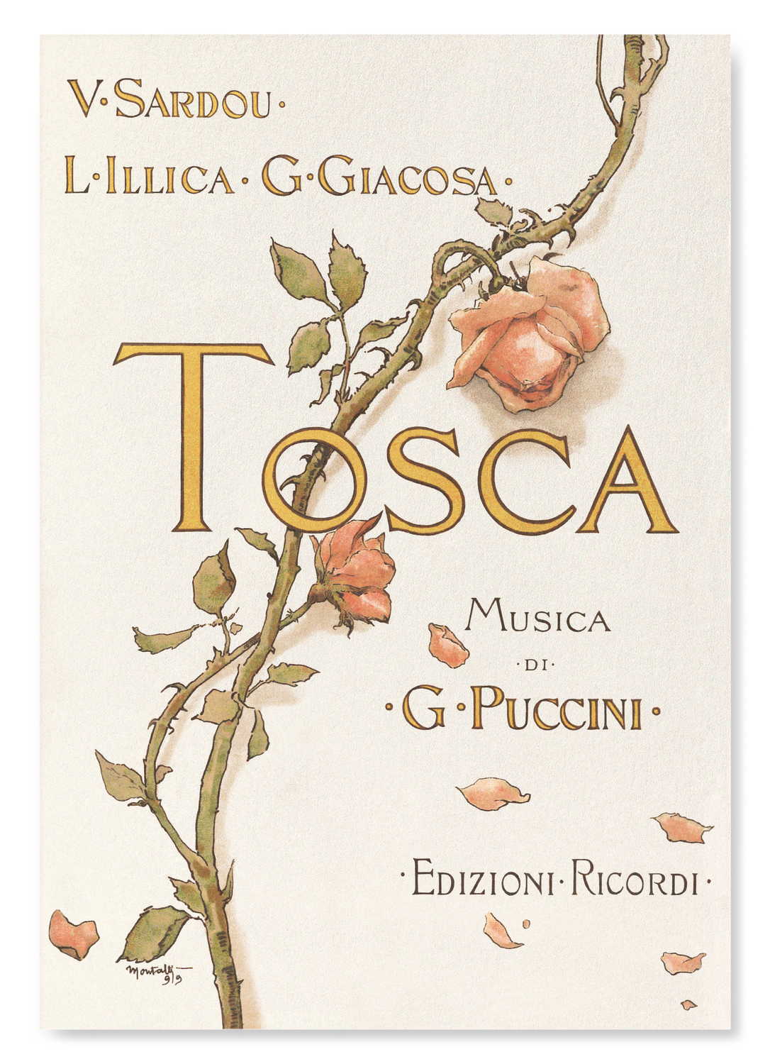 TOSCA OPERA PROGRAMME COVER (1899): Painting Art Print