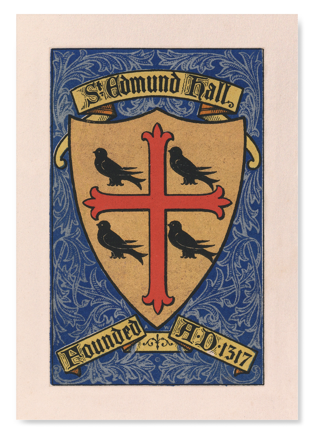 ST EDMUND HALL COLLEGE CREST: Painting Art Print