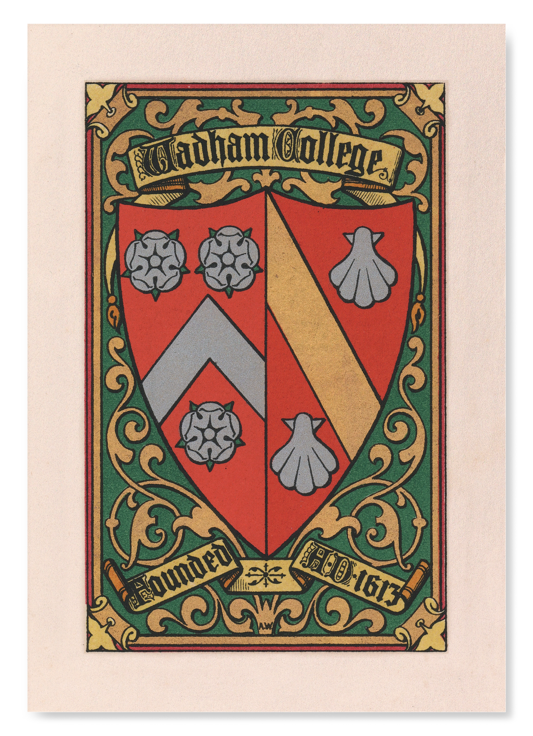 WADHAM COLLEGE CREST: Painting Art Print