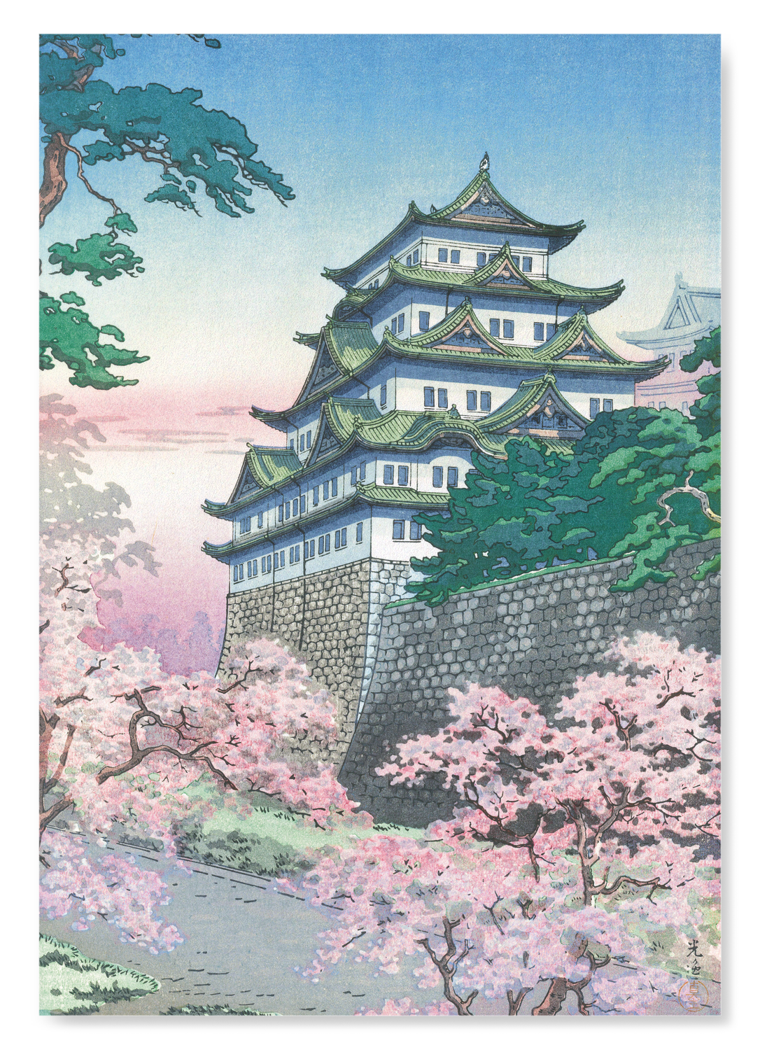 NAGOYA CASTLE IN THE SPRING: Japanese Art Print