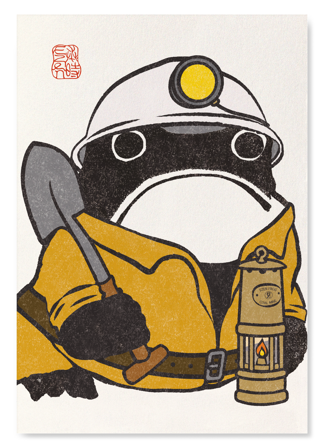 COAL MINER EZEN FROG: Japanese Art Print