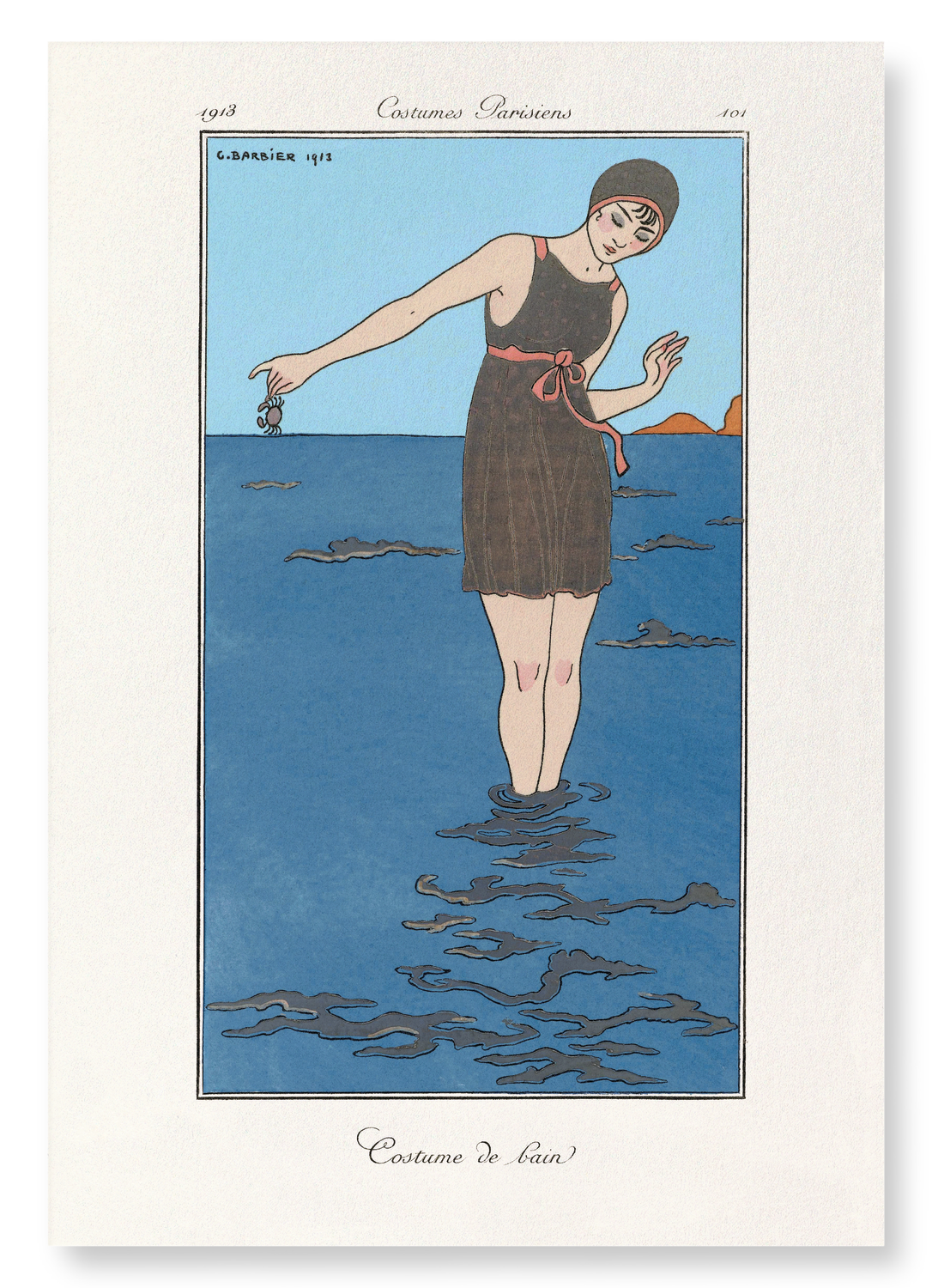 COSTUME DE BAIN (1913): Vintage Art Print