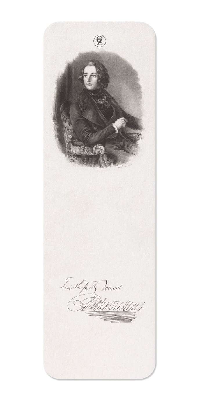 Ezen Designs - Portrait of Charles Dickens (1839) - Bookmark - Front