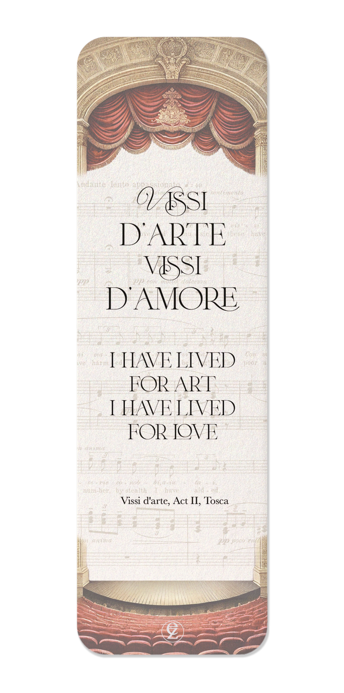 Ezen Designs - Vissi D'Arte from Tosca Act II - Bookmark - Front